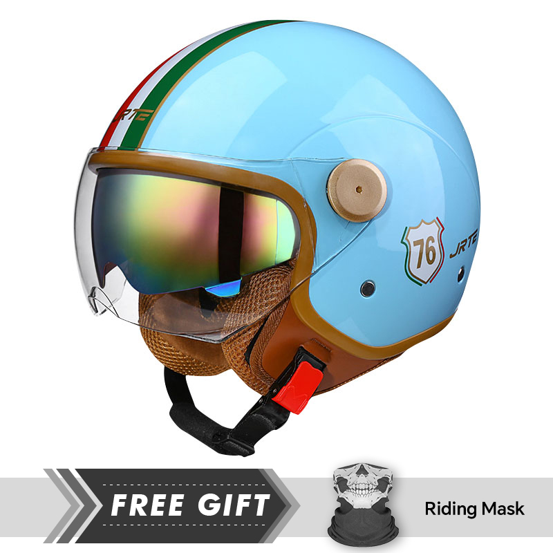 Motorcycle Gear Store - Double Lens Motorcycle Helmets Retro DOT