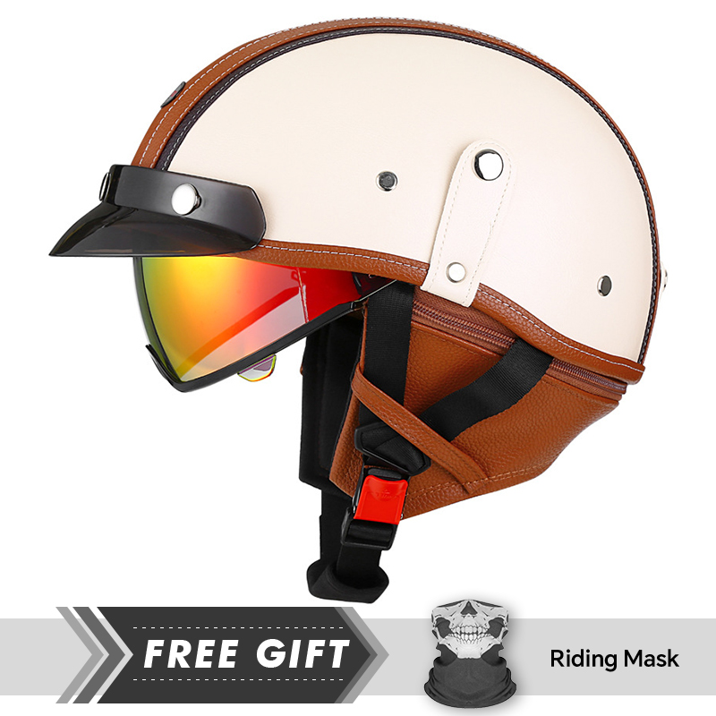 New Arrivals Leather Retro Hal - Motorcycle Gear Store ulasan dan harga