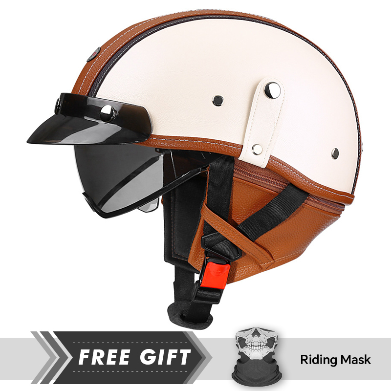 New Arrivals Leather Retro Hal - Motorcycle Gear Store ulasan dan harga