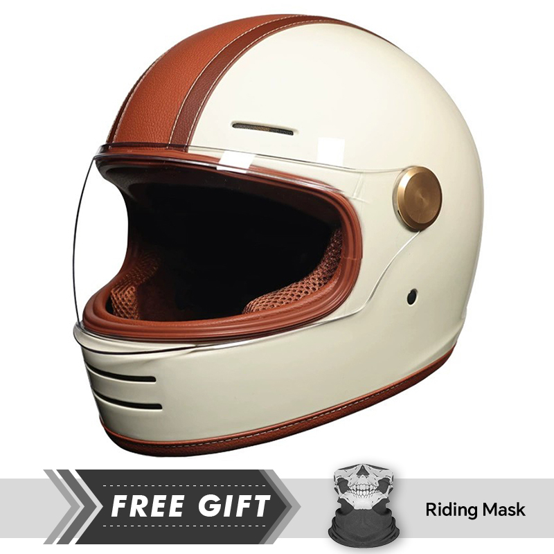DOT Approved Retro Leather Ful - Motorcycle Gear Store ulasan dan harga