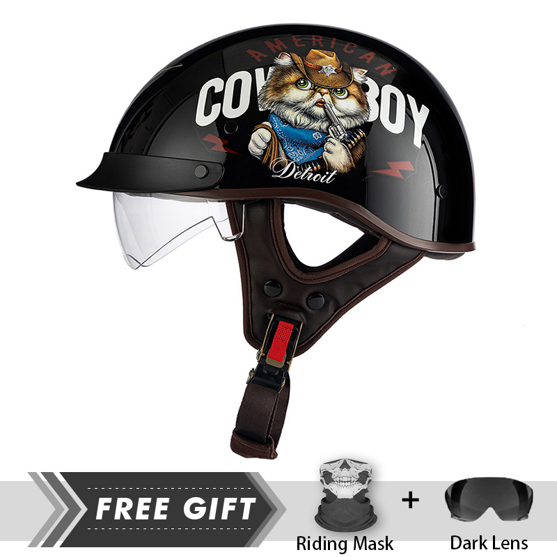 Crash Headpiece Half Face Helm - Motorcycle Gear Store ulasan dan harga