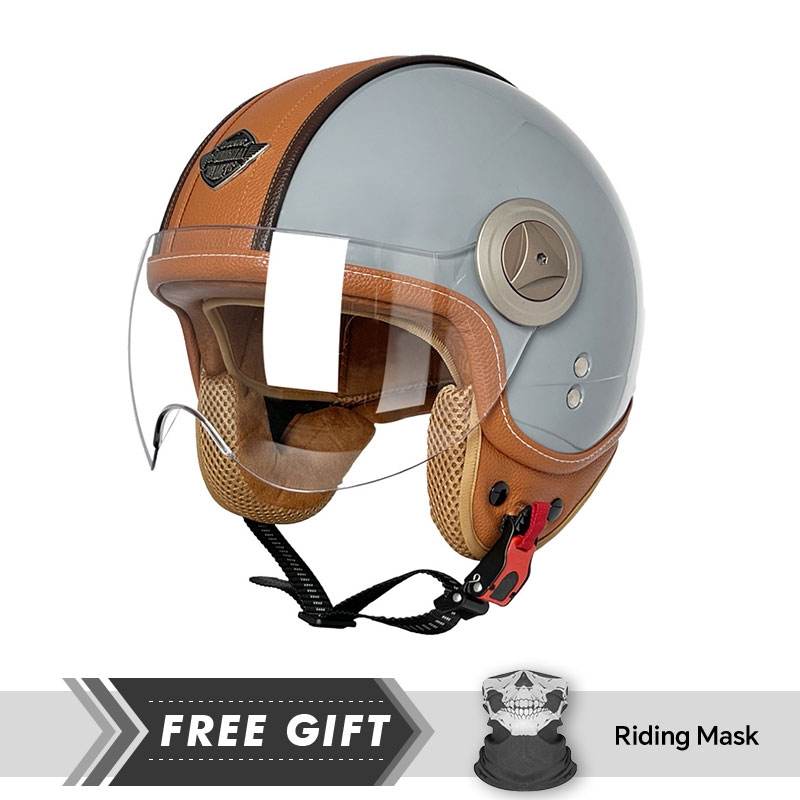 3/4 Open Face Helmet Vintage O - Motorcycle Gear Store ulasan dan harga